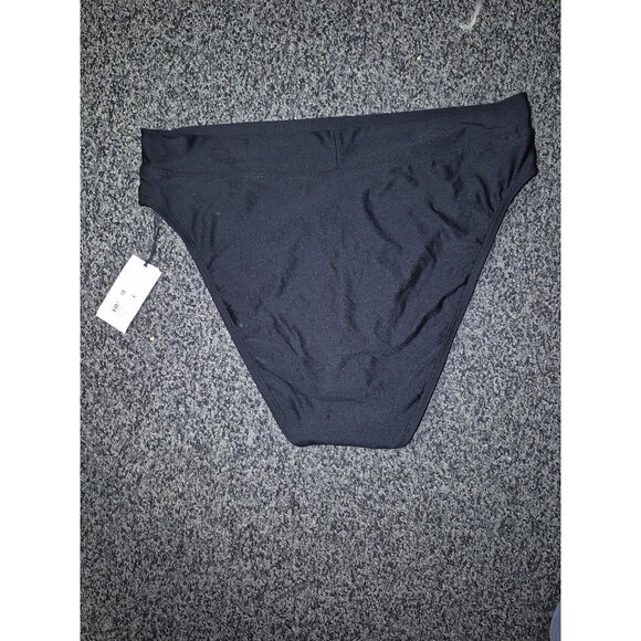 Shade & Shore Black Low Coverage Cheeky Bikini Bottoms Nylon/Spandex XL Swimwear - Picture 6 of 7